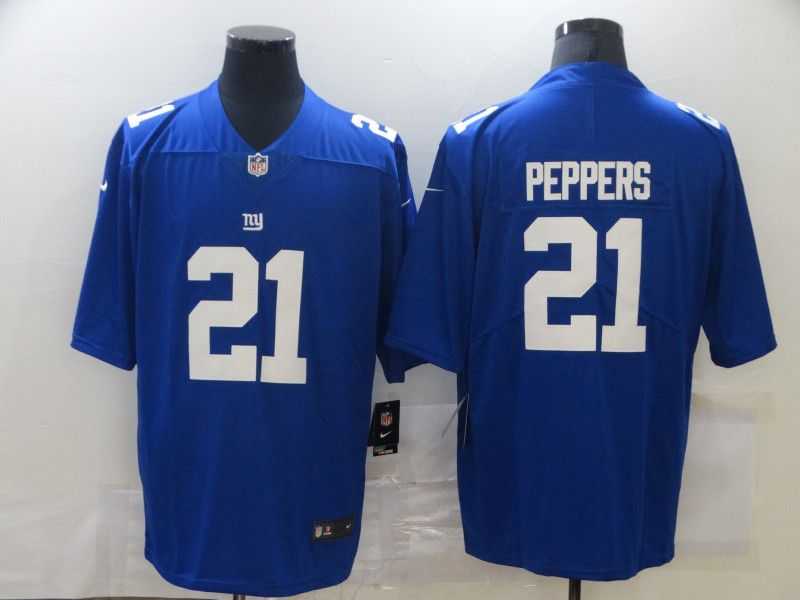 Men New York Giants 21 Peppers Blue Nike Limited Vapor Untouchable NFL Jerseys